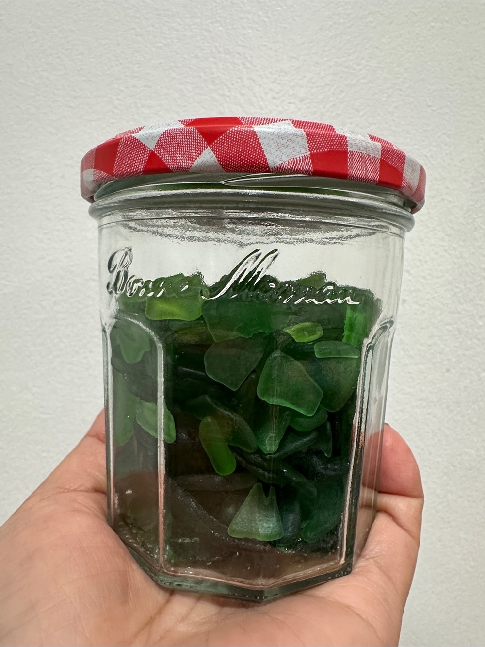 Green SeaGlass Collection in jar